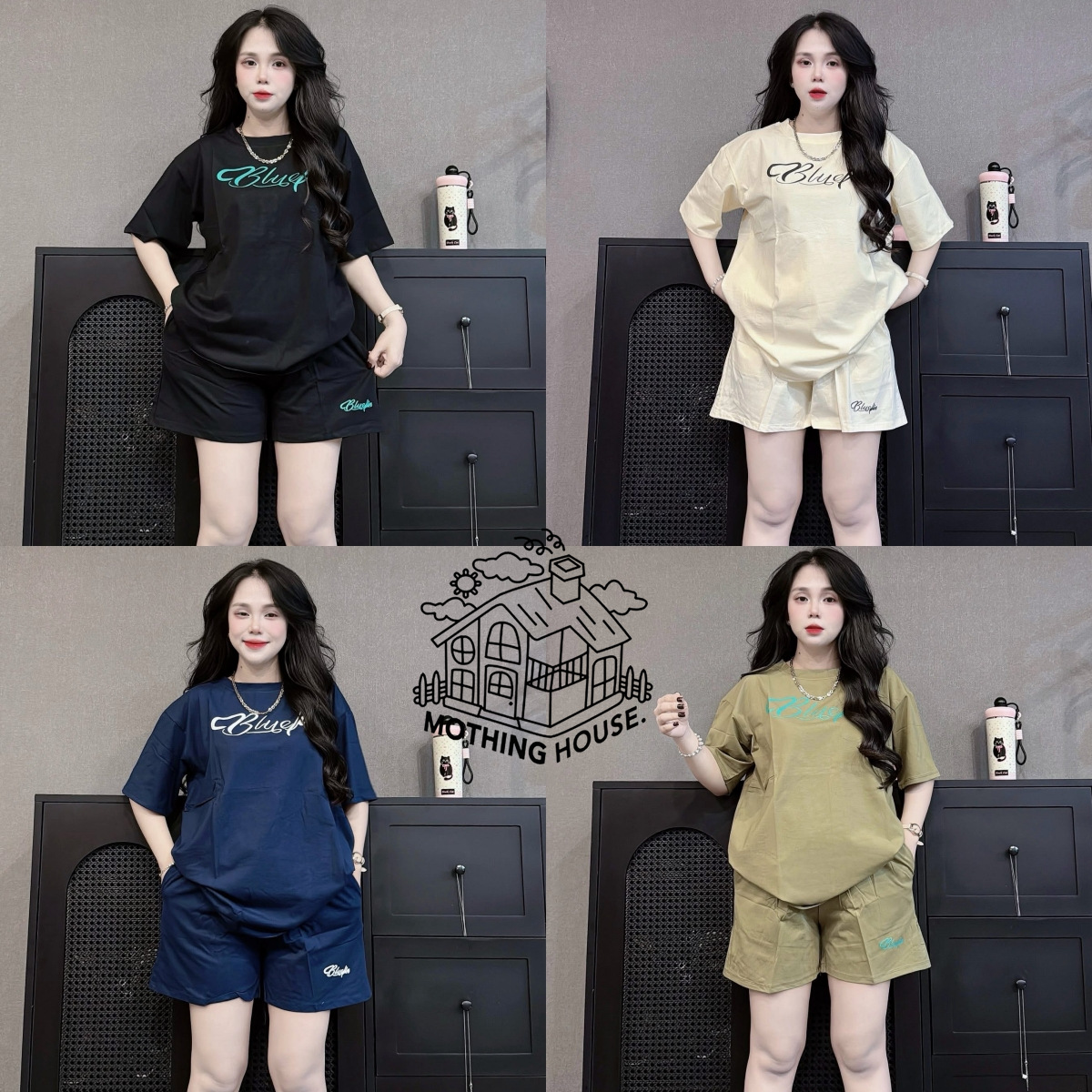 Women's Southeast Asian Style Casual Sportswear Set Summer Loose Fit Two Piece Outfit with Short Sleeve Top And Shorts for Students Running_ecoleips.com