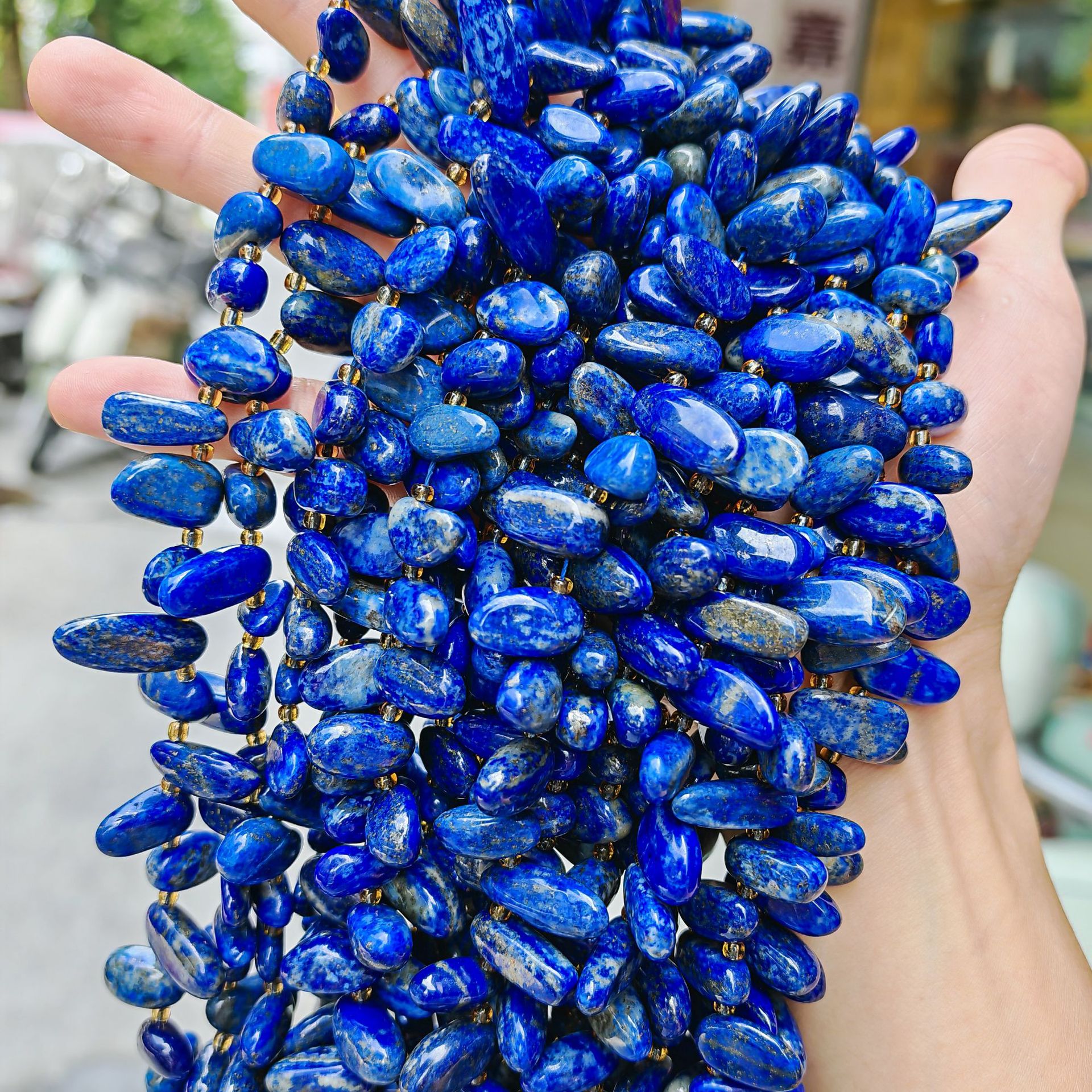 Piedra natural cristal piedra triturada amorfa agujeros laterales heterogéneos semiacabados joyería DIY perlas al por mayor