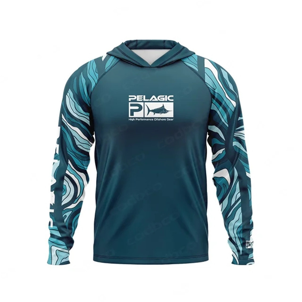 Long Sleeve Hoodie Fishing Clothing Sun Protection Clothing Men's and Women's Long Sleeve Mask Hoodie Luya Fishing Clothing high quality