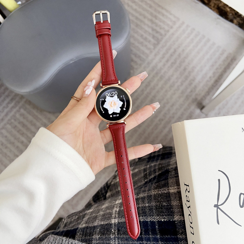 Suitable for Huawei Gt5 Watch Strap Watch4/3Pro Genuine Leather Gt4 Small Waist Women's Samsung Watch Strap Thin