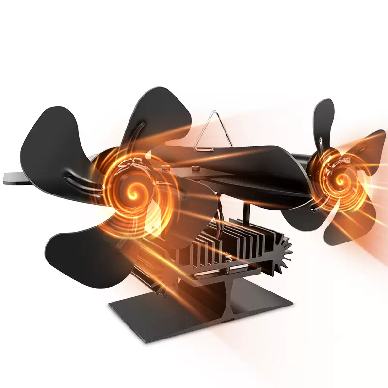 飞机新款壁炉热能风扇热动力静音大风力露营壁炉家用冰钓室内取暖