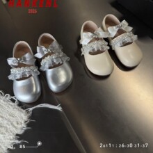 童鞋批发2026秋季新品韩版蝴蝶结时尚洋气小女孩公主小皮鞋26111