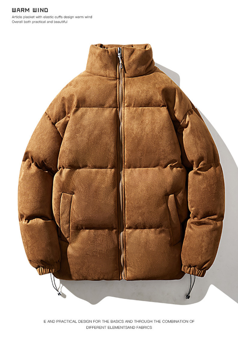 Men's Puffer Jacket Stand Collar Lightweight Winter Coat Minimalist_voghion.com