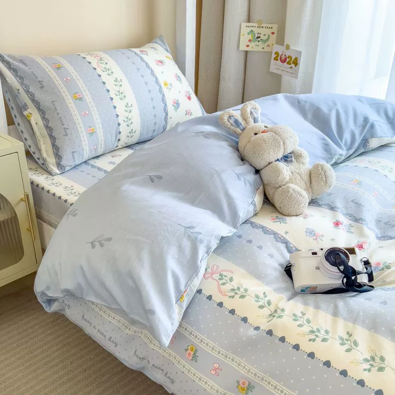 Fresh bedspread, set for elementary school students, duvet, 3 piece set, 0.9m