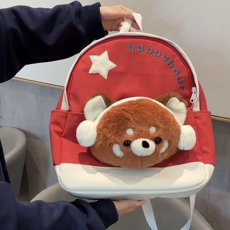 Caricatura serie de peluche oso mochila mujer nueva popularidad en línea estudiantes universitarios adorables animales viaje viaje mochila