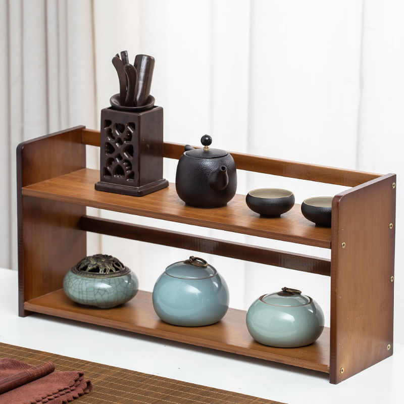 茶杯架桌面小型桌上博古架实木紫砂壶茶具茶宠茶叶罐收纳置物架子