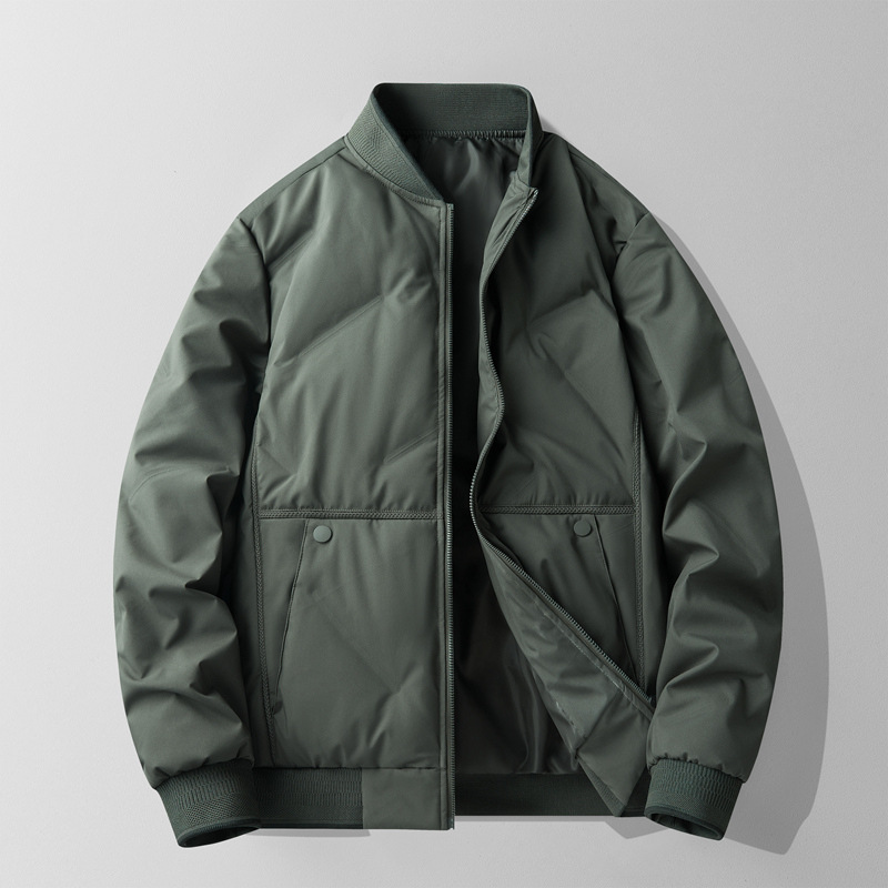 Cross-Border Foreign Trade New National Standard 50 down Jacket Men's Baseball Collar Cardigan Baseball Uniform Top Duck down Jacket Outer