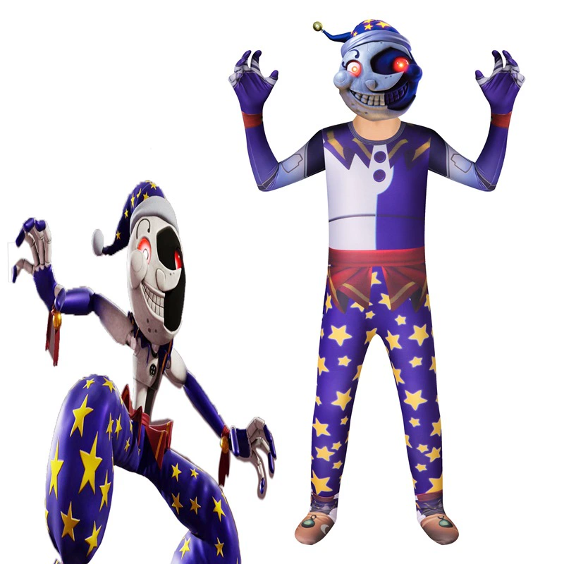 Halloween Costumes for Kids FNAF Sundrop moondrop Cosplay Bodysuit Boys Girls Anime Freddie Character Fancy Dress Party Clothing Clothing Sets	