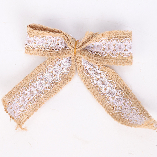 Cross-border Amazon Christmas bow Dowel lace sackcloth bow Christmas…