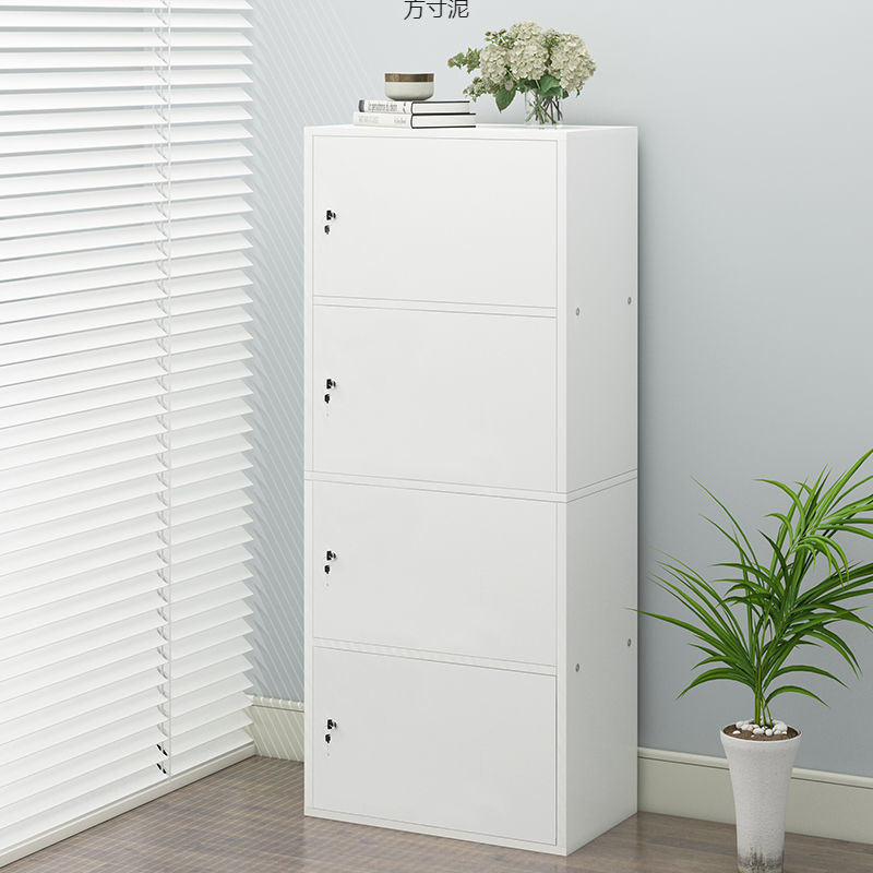 Simple Bookcase with Door Bookshelf Household Lockable Floor Storage Grids Cabinet Simple Storage Cabinet Storage Cabinet Bookcase Factory