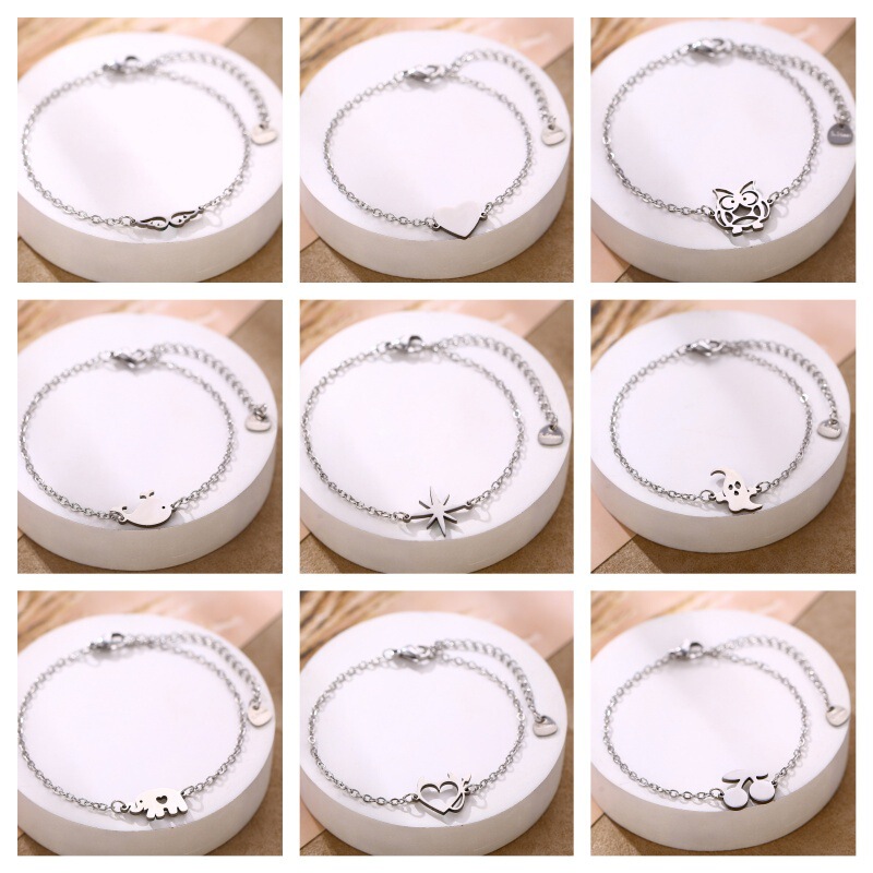 Cross-border new product stainless steel eight-pointed star puppy dolphin dog paw elephant bracelet smooth surface jewelry direct from manufacturer Cross-border new product stainless steel eight-pointed star puppy dolphin dog paw elephant bracelet smooth surface jewelry direct from manufacturer