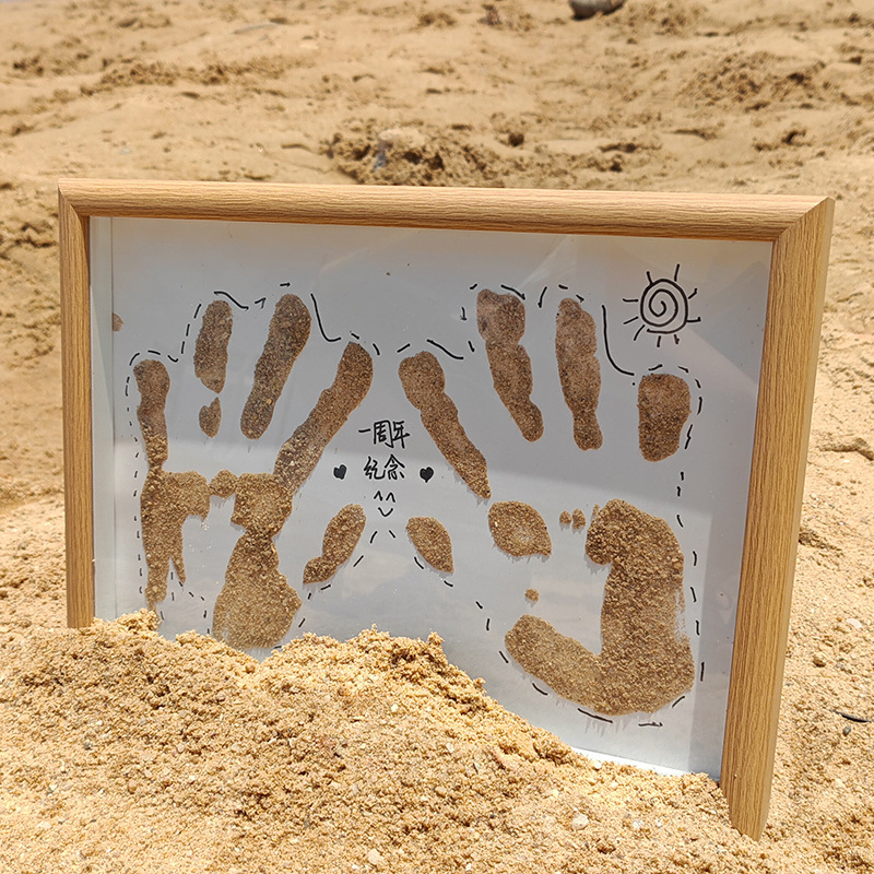 Sand Handprint Oil Paint Photo Frame Best Friend Palm Creative Gift Beach Commemorative Handprint Photo Frame Couple Sand Handprint Oil Paint Photo Frame Best Friend Palm Creative Gift Beach Commemorative Handprint Photo Frame Couple