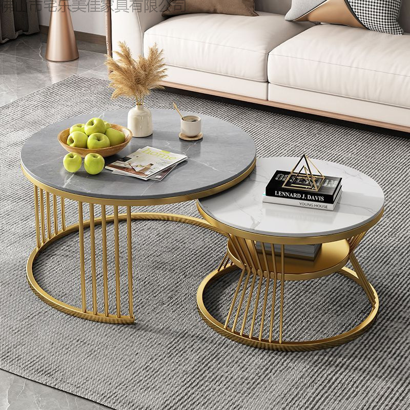 Mesa de té de roca nórdica sala de estar pequeña casa mesa de té redonda mesa de té moderna creativa mesa de té