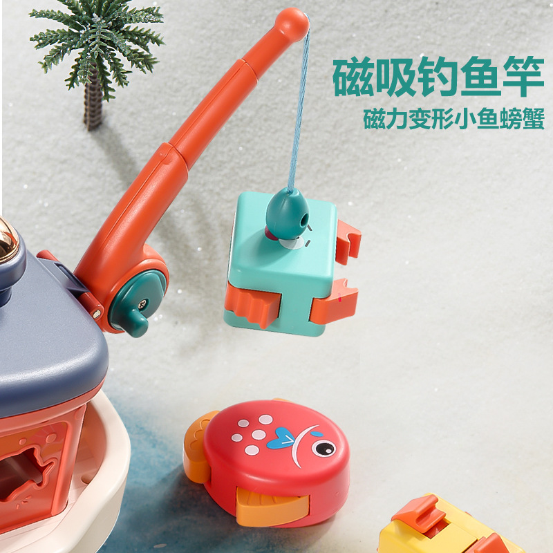 Modelo de simulación de crucero de educación temprana divertido eléctrico multifuncional, iluminación musical, almacenamiento de pesca, barco de juguete, niños y niñas