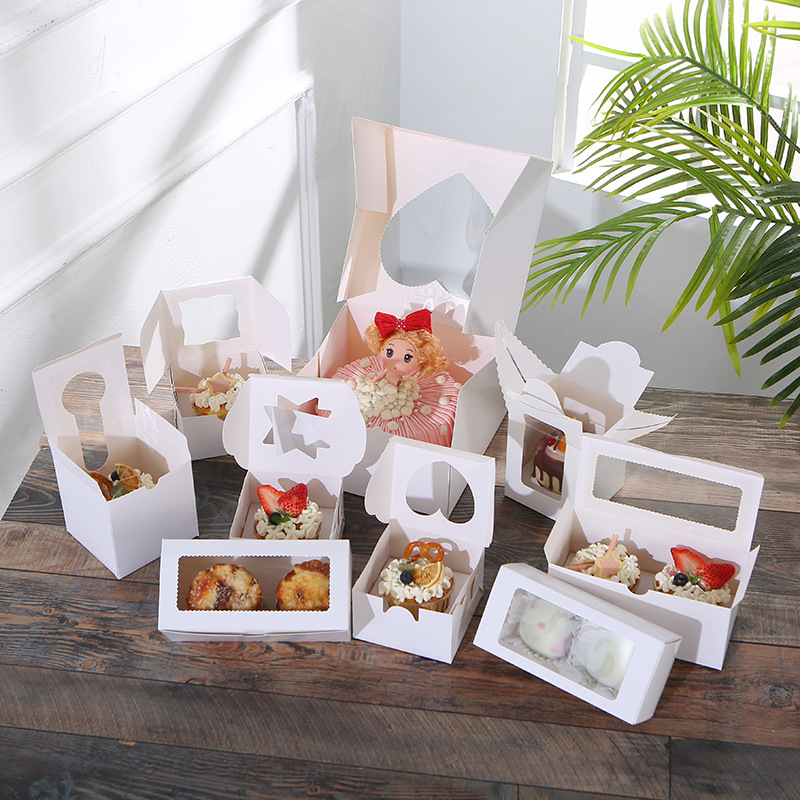 跨境热款 法式甜点包装盒 烘培店蛋糕开窗透明展示盒批发量大从优