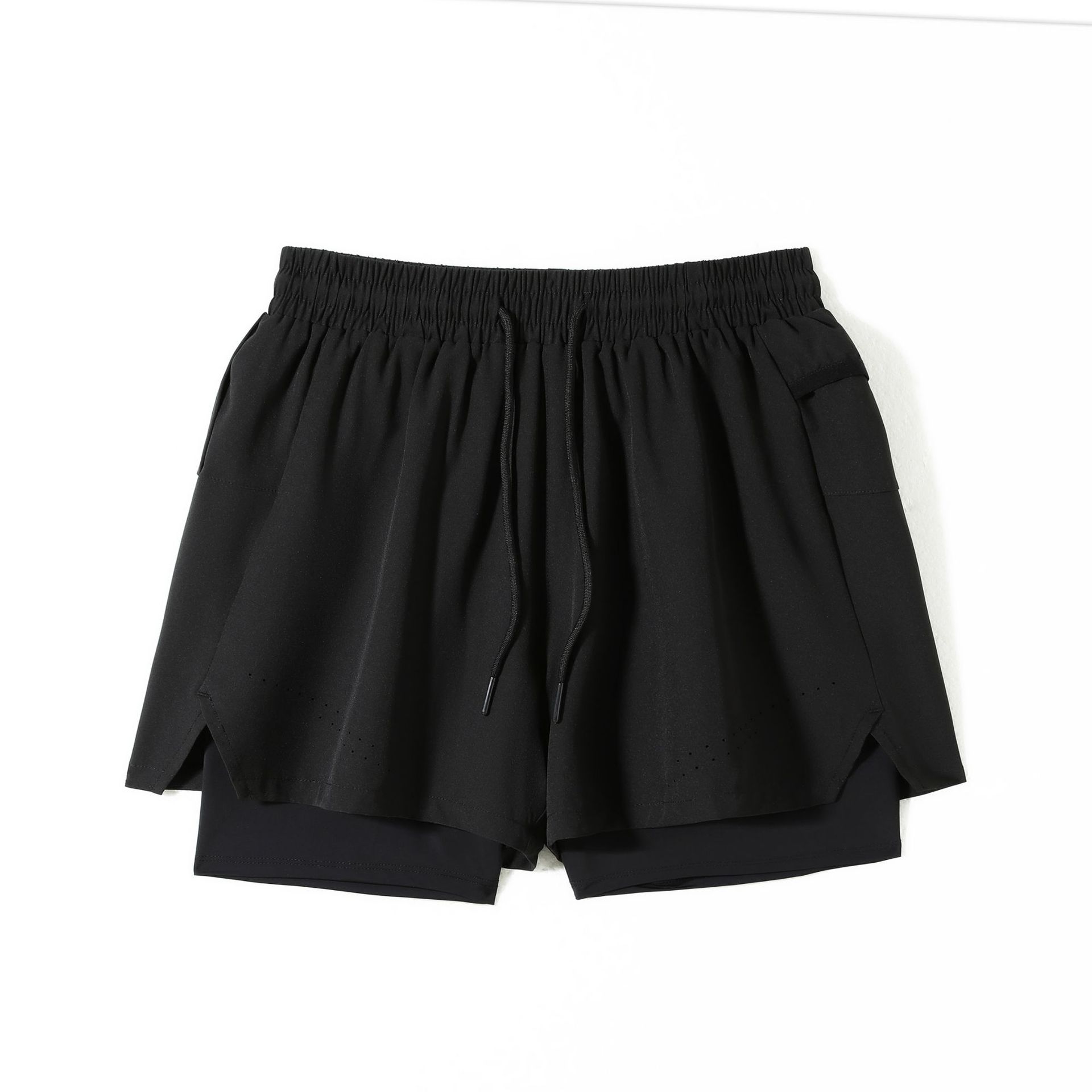 Pantalones cortos deportivos de doble capa para hombres de verano al aire libre para correr pantalones secos transpirables pantalones cortos de hombre