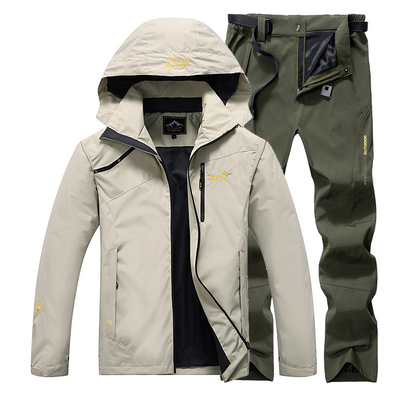 Chaqueta al aire libre de los hombres de primavera y otoño deportes delgados a prueba de viento impermeable senderismo pantalones senderismo más tamaño pareja chaqueta