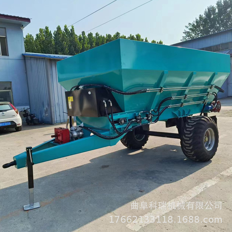 干湿猪粪撒粪车 5立方牵引式动物粪便撒肥车 加厚钢板材质抛洒车