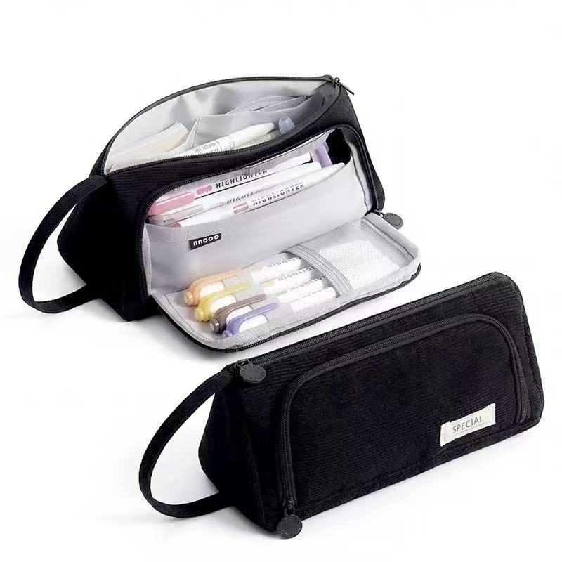 Triangular capacious universal pencil case for students