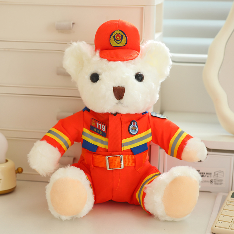 Uniforme de policía de emergencia de bomberos de policía Teddy Bear muñeca Jewel muñeca juguete de peluche regalo