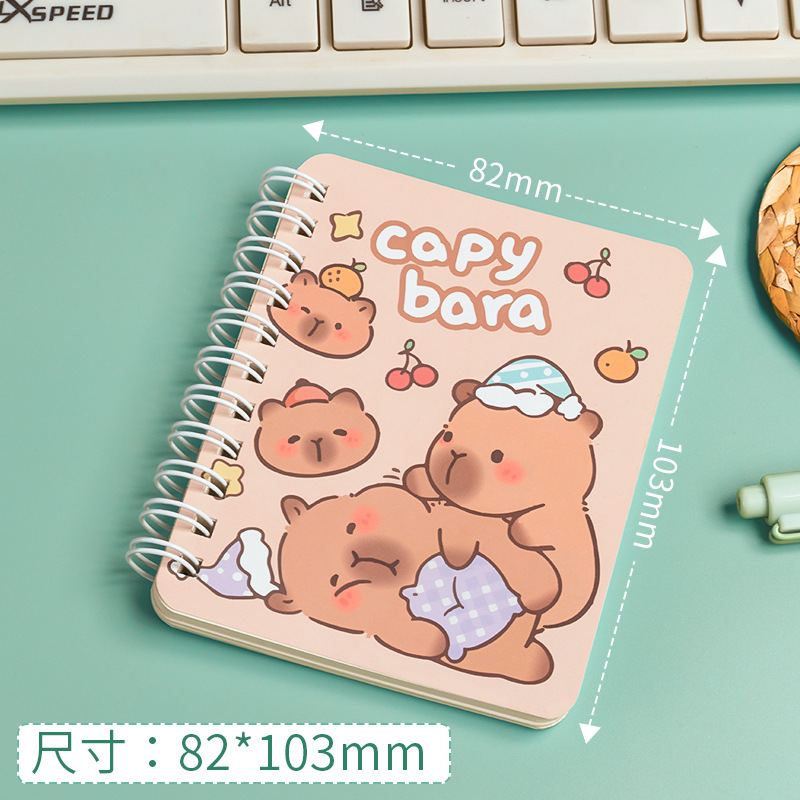 Cuaderno de bobina de dibujos animados, mini bolsillo lindo de alto valor, cuaderno pequeño, premio de cuaderno portátil A7, regalo para estudiantes