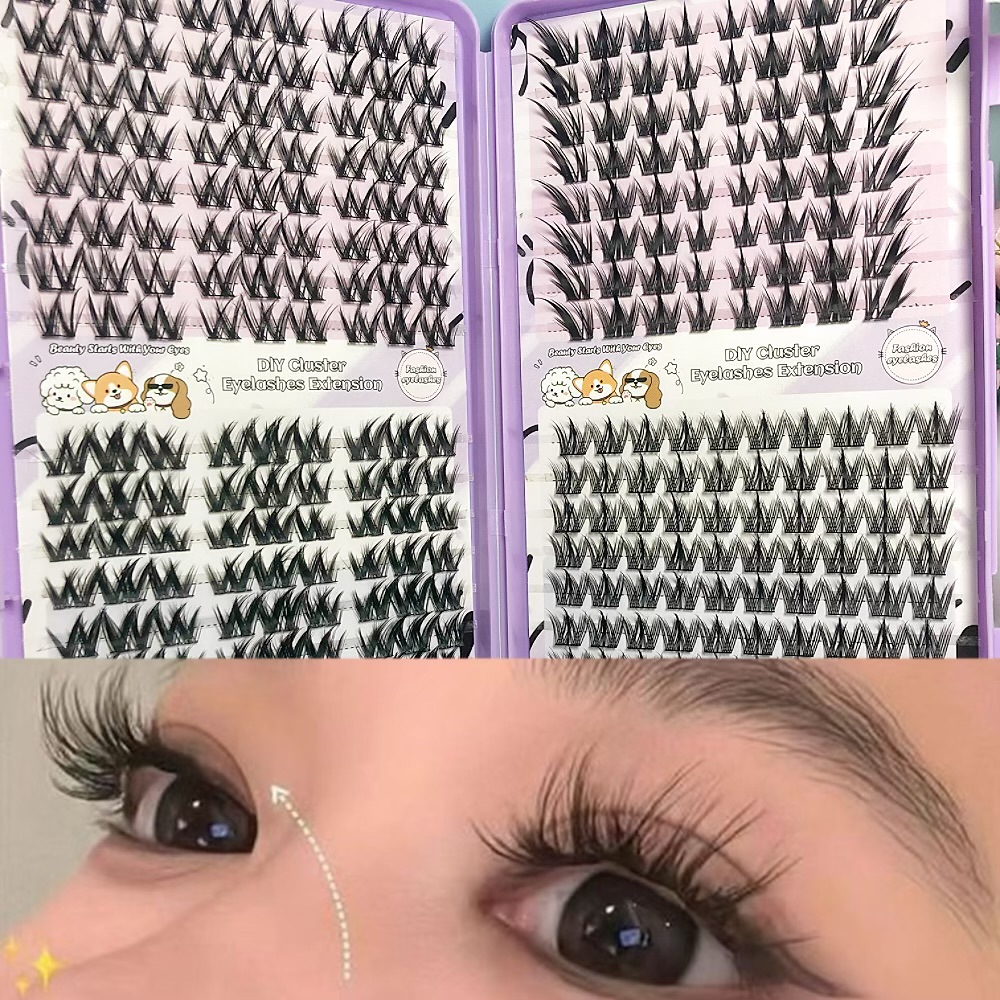 Serie de pestañas postizas transfronterizas Libro de pestañas de comercio exterior Pestañas postizas en inglés completas Pestañas postizas de gran capacidad, pelo segmentado de un solo racimo