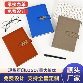 a5高档商务笔记本可定制LOGO创意磁铁古铜搭扣裱贴会议记事本批发