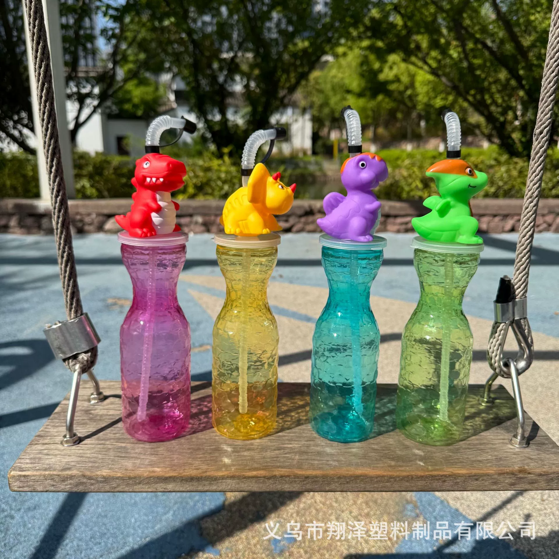 Заводская новая креативная пластиковая чашка мультяшный динозавр серии зоопарк питьевая чашка фруктовое молоко чайный напиток всасывающая чашка