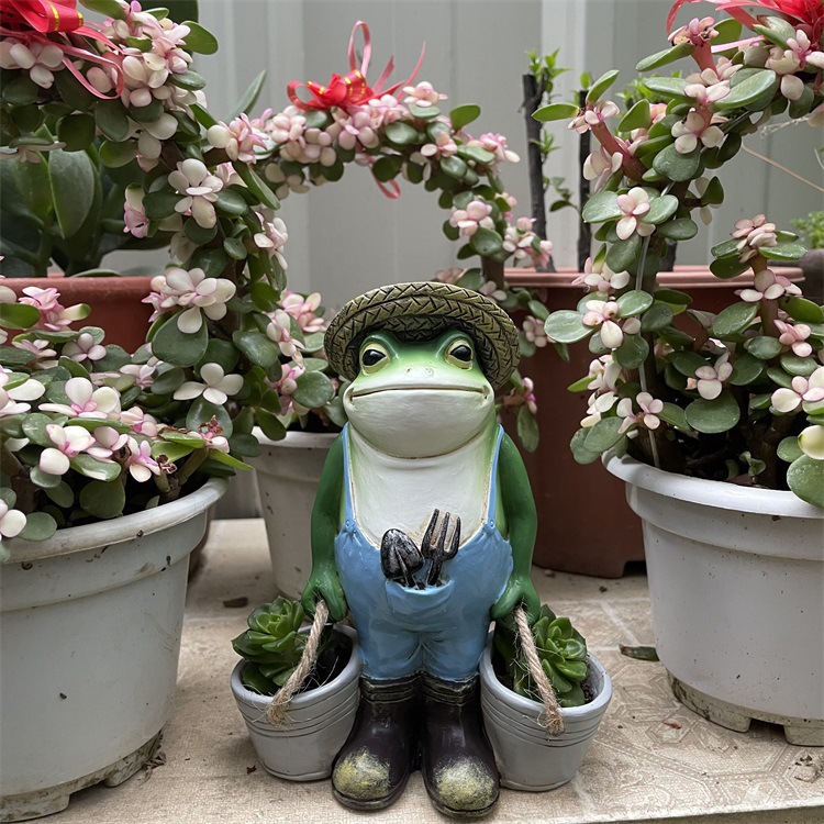  New Products Meditation and Meditation Frog Flower Pot Home Balcony Courtyard Garden Fleshy Green Planting Frog Bonsai Ornaments