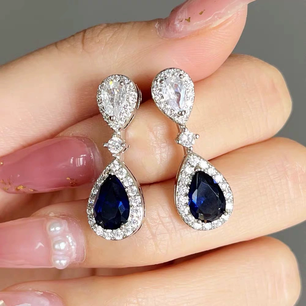 Серьги, королевские модные цирконии, европейский стиль, стиль лёгкой роскоши