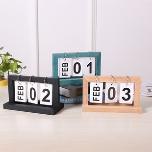 2025 creative dining table furnishings desktop wooden flip calendar ornaments porch kindergarten photo date card shooting