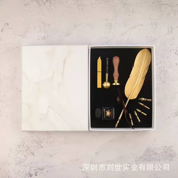 Dip Water Feather Pen suit Wooden Dip Water Pen Vintage Quill Pen Fire Paint Seal suit a variety of options