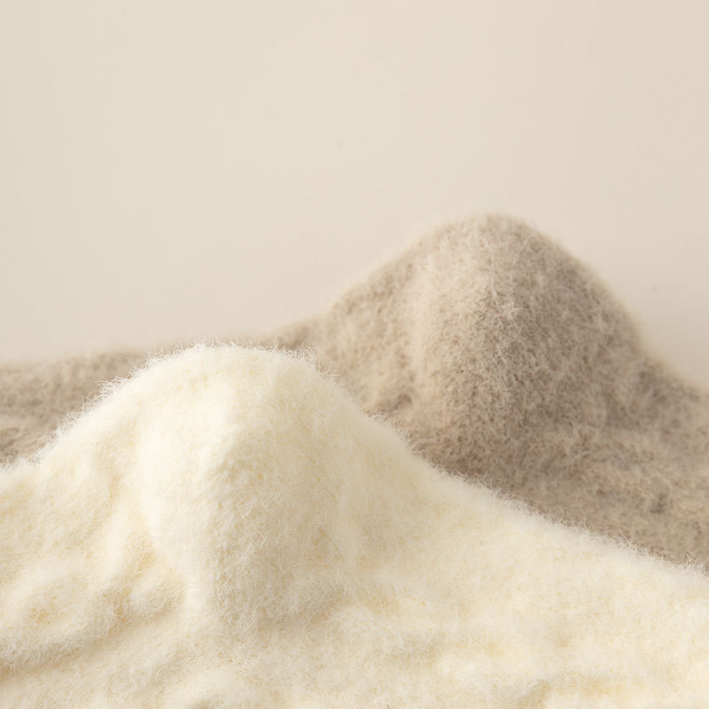 Chaussettes mi-tubes en velours australien, chaussettes épaisses et chaudes pour femmes, chaussettes de sol d'hiver, chaussettes à poils de couleur Maillard, chaussettes chaudes en serviette_voghion.com