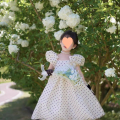 韓国版の夏の女の子のハイエンド水玉模様の新しいスカートドレスプリンセスパフスリーブドレス