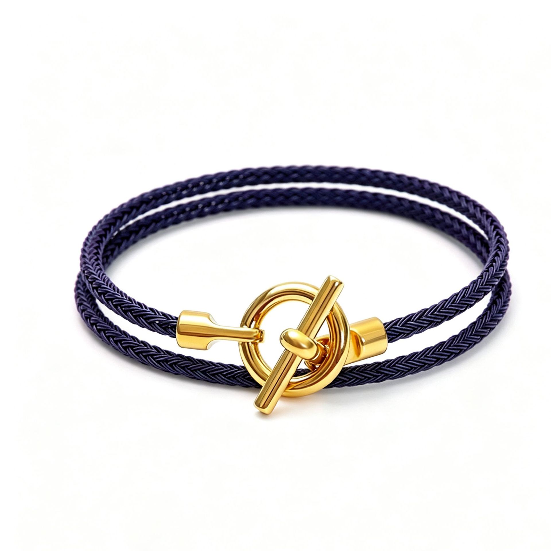European and American Fashion Commuter Bracelets for Men and Women, Punk Style Ot Buckle Leather Braided Double Circle Bracelet Wholesale Leather Bracelet