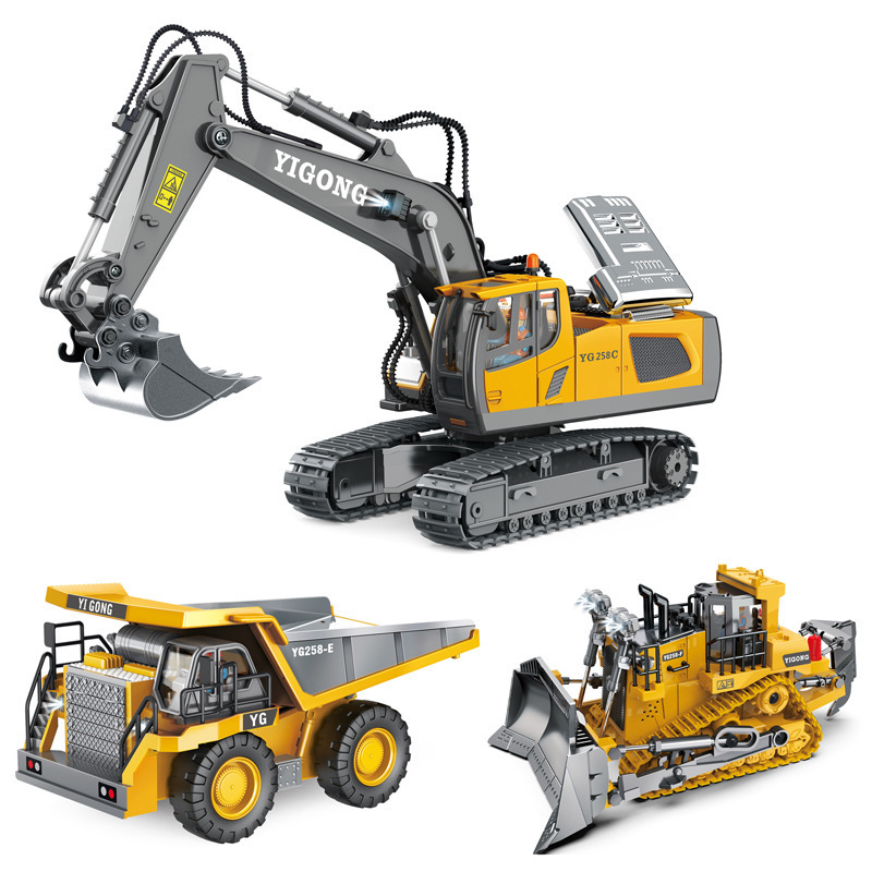 Children's remote control excavator, dump truck, bulldozer, large alloy self-loading electric car construction toy for boys, cross-border Children's remote control excavator, dump truck, bulldozer, large alloy self-loading electric car construction toy for boys, cross-border
