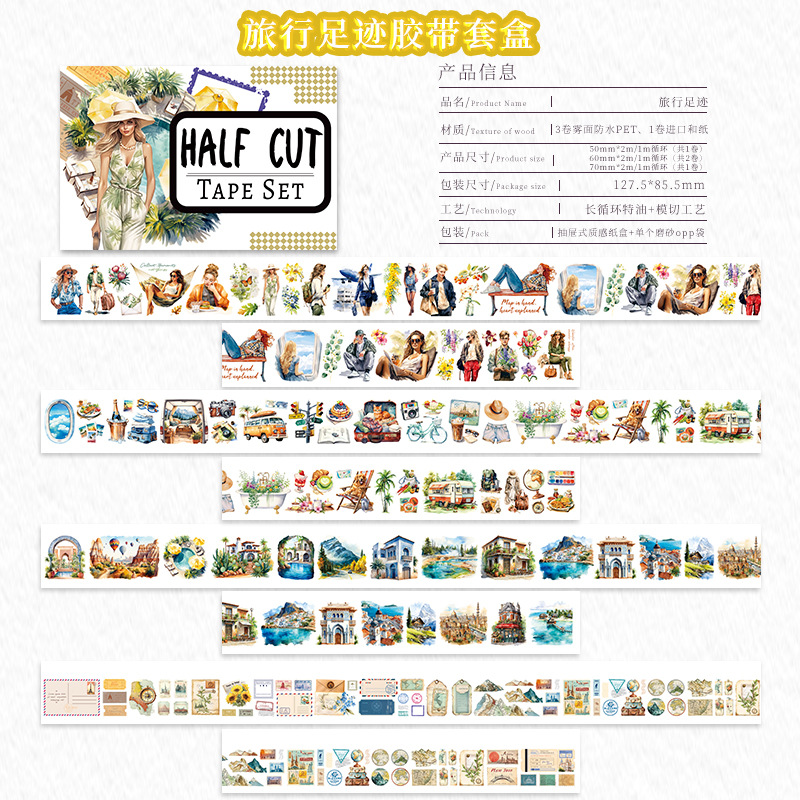 여행의 발자취. 테이프 세트