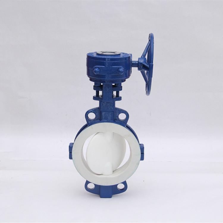 D371F46-10C 中线全衬氟蝶阀 涡轮对夹式衬氟蝶阀 防腐蚀蝶阀