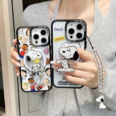 アニメのスヌーピー犬の創意的な磁気吸引携帯ケースのスタンドはiPhone15/16promax/14潮に適用されます。