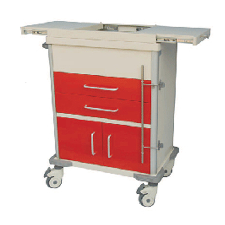 医院不锈钢急救车抢救车双抽四门 服药车发药药品车护理车带药格