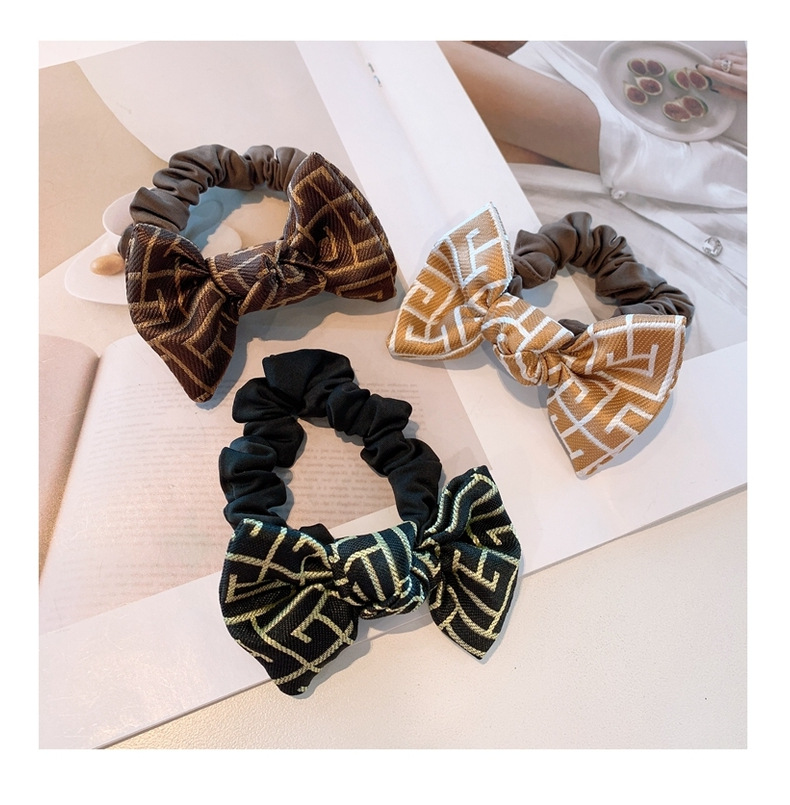 Korea Retro Printed Cute Little Bowknot Hair Scrunchies display picture 12