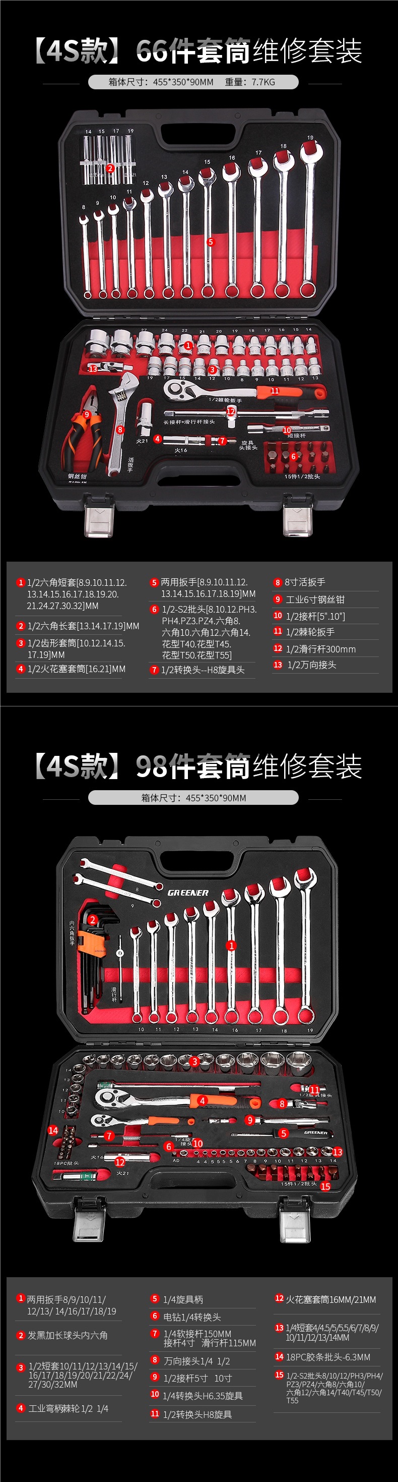 Green Forest Auto Repair Tool Set Socket Wrench Ratchet Car Repair Combination Car Repair Tool Box Multifunctional Xiaofei