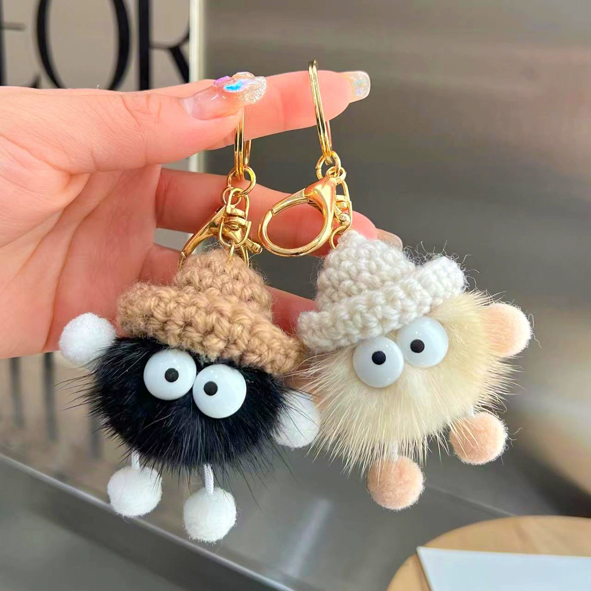 Cute brand keychain, plush bag decoration, South Korea, internet celebrity