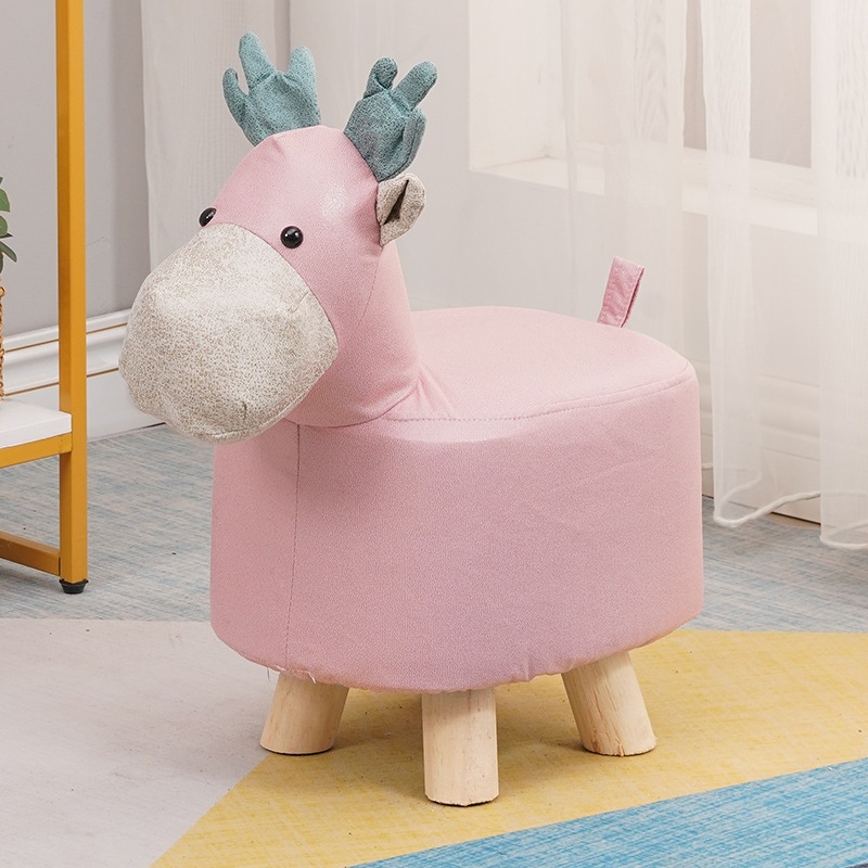 Fábrica directa taburetes para niños taburetes para animales taburetes de madera sólida para cambiar zapatos taburetes creativos pequeños taburetes de casa sala de estar dibujos animados lindos