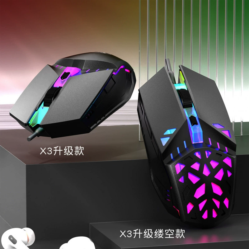 Factory New Wired USB Mouse E-Sports Luminous Gaming Mouse Ergonomic Desktop Office Computer Accessories