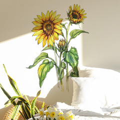新款MG-E007彩繪仿真向日葵臥室客廳背景裝飾牆貼紙批發