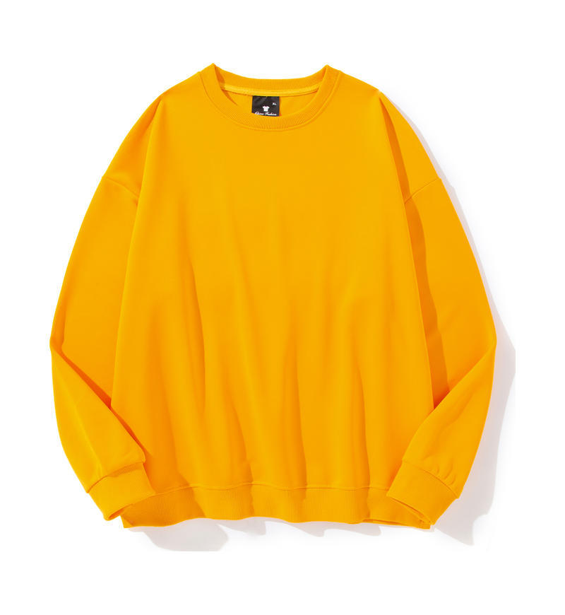 Comercio exterior transfronterizo del Amazonas TEMU color sólido cuello redondo 260g suéter hombres y mujeres fuera del hombro camisa de manga larga de primavera y otoño