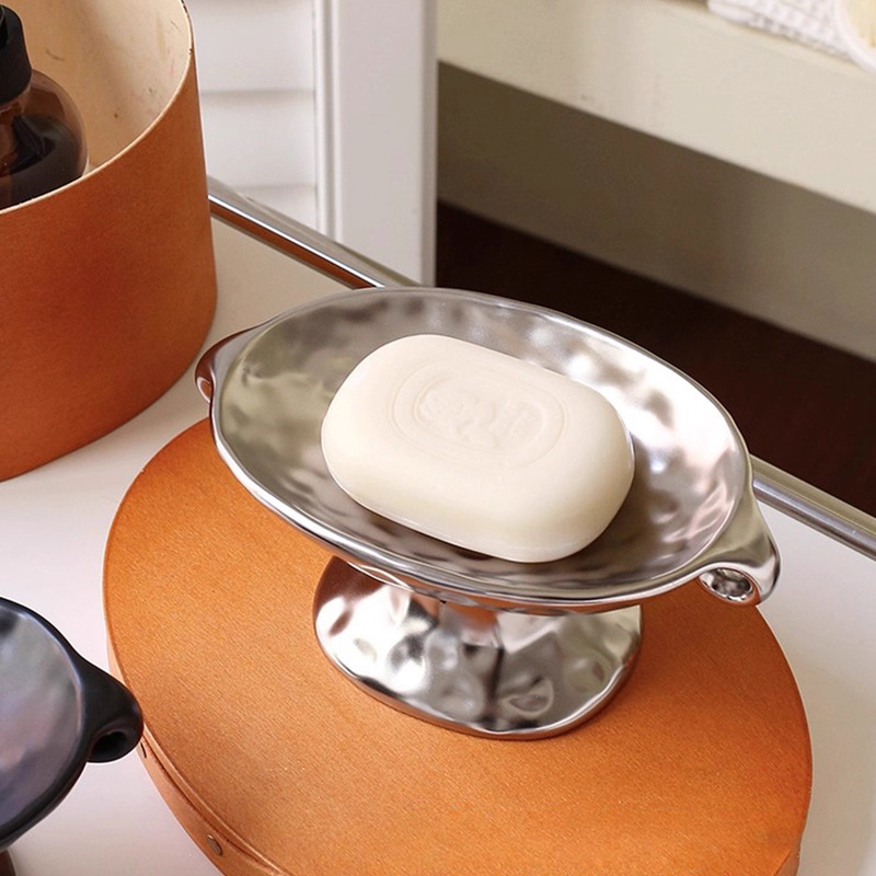 Aromatherapy Jewelry Tray Binaural Ceramic Storage Tray Bathroom Bathroom Soap Soap Box High-End Decorative Ornaments