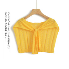 防嗮披肩夏天薄款冰丝护肩针织镂空纯色外搭配饰围巾批发厂家防晒