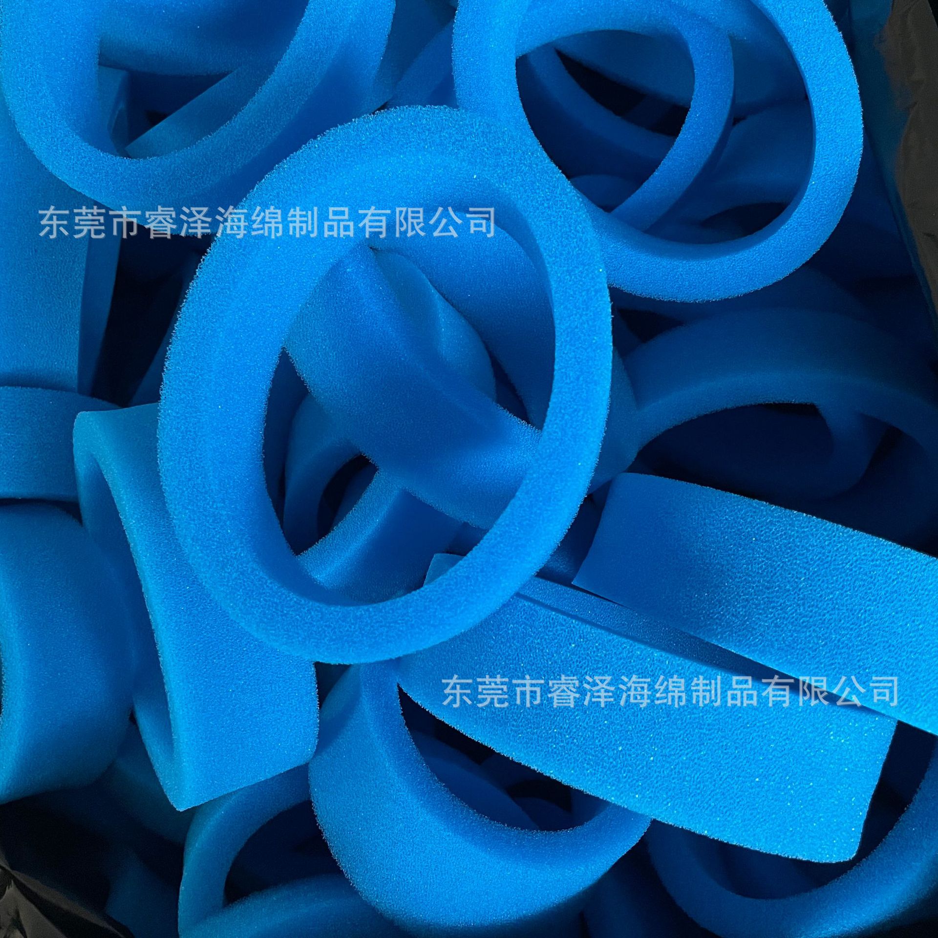 过滤海绵圈机器吸油海绵内衬蓝色粗孔吸水海绵套灰尘吸附海棉垫